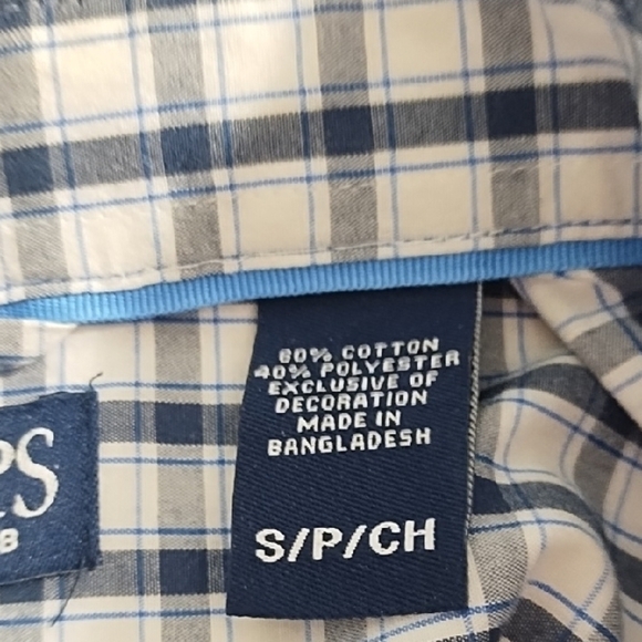 Chaps Navy and White Casual Button Down Shirt Long Sleeve - Picture 4 of 9